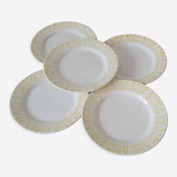Five dessert plates from the 50s