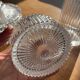 Set of 3 striped glass candy jars with lid or pharmacy jars.