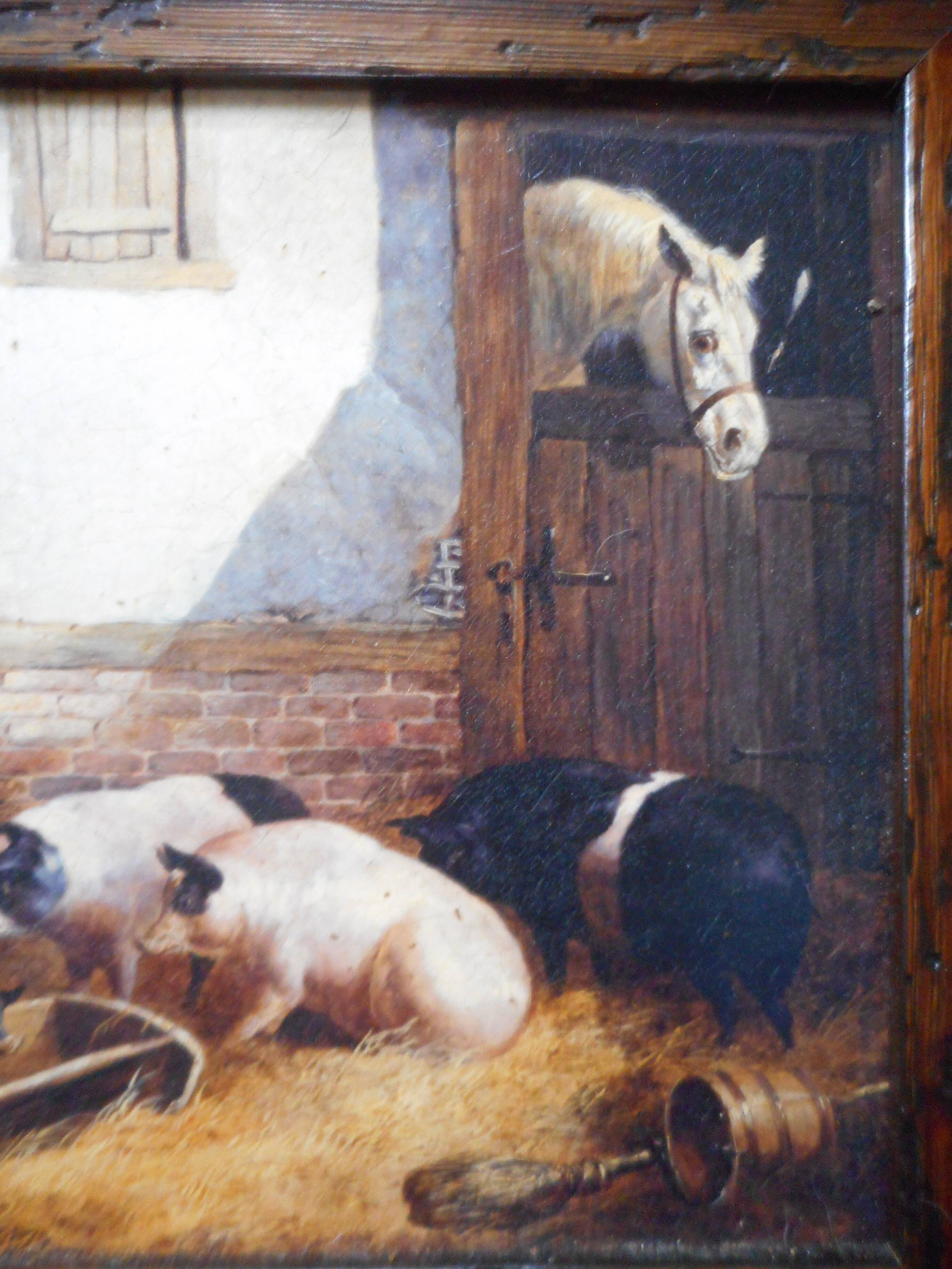 6 oleograph painting Brokkpace Cows Hens Pigs