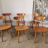 Set of 6 Hiller chairs, vintage bistro