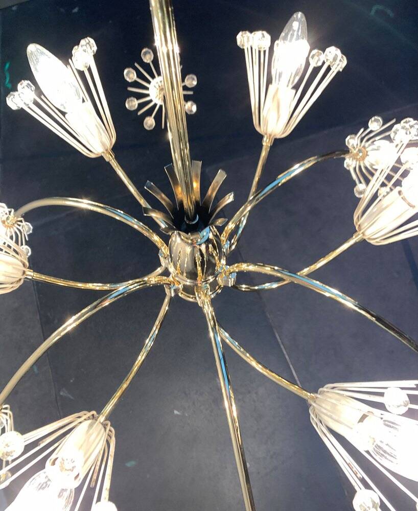 Austrian flower chandelier by Emil Stejnar for Rupert Nikoll, Vienna, Austria, 1950s.