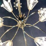 Austrian flower chandelier by Emil Stejnar for Rupert Nikoll, Vienna, Austria, 1950s.