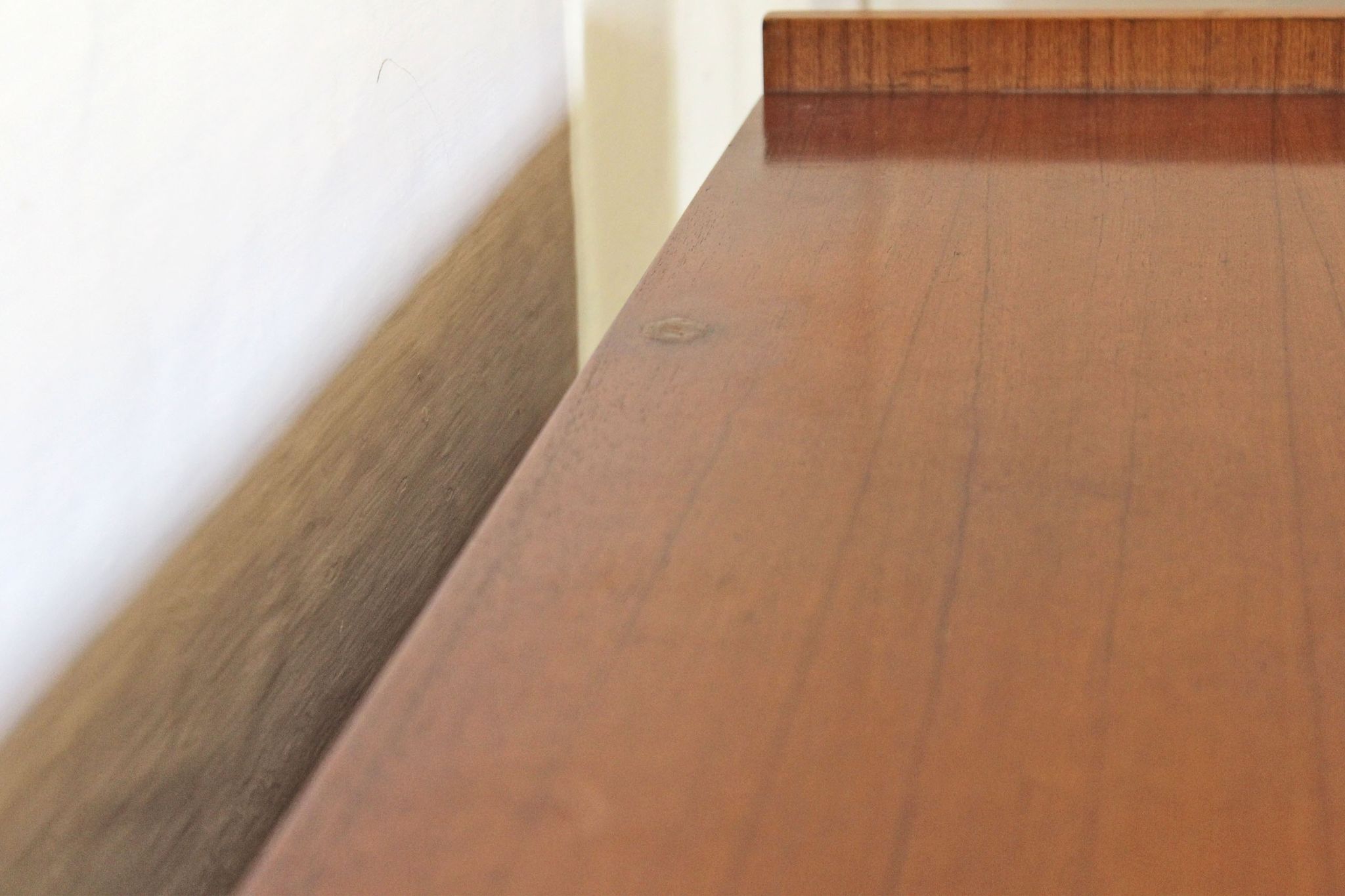 Scandinavian sideboard in solid teak wood and brass, 1950s Swedish vintage