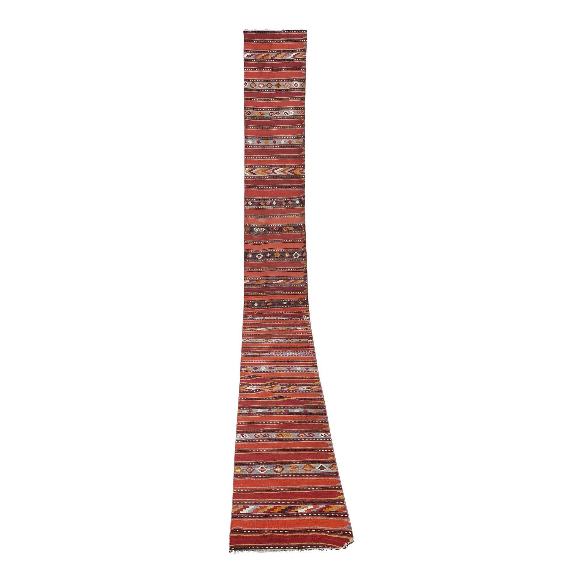 Tapis de couloir turc vintage