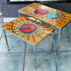 Set of 2 tables gigogne 60's ceramic fat lava