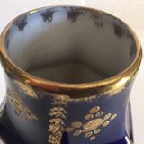 Vase dorure or bleu de four