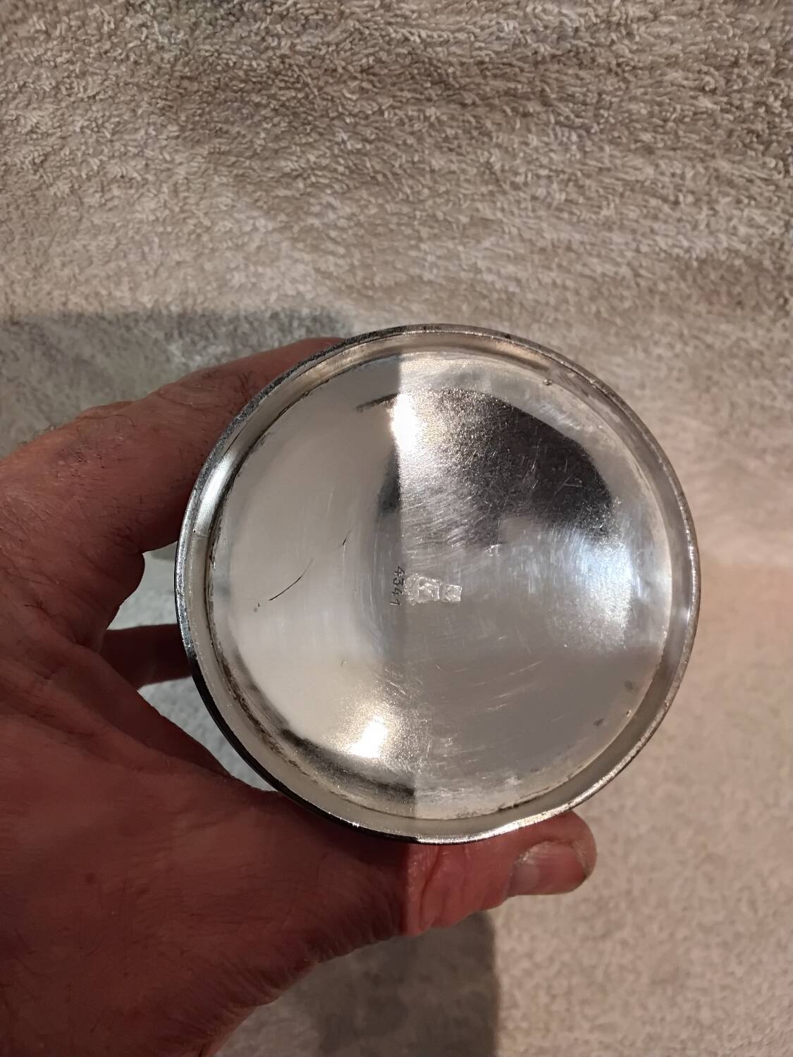 Silver metal jug in Art Nouveau style by the silversmith Gallia, height 26.2 cm.