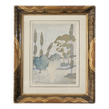 Symbolist watercolour in a beautiful frame