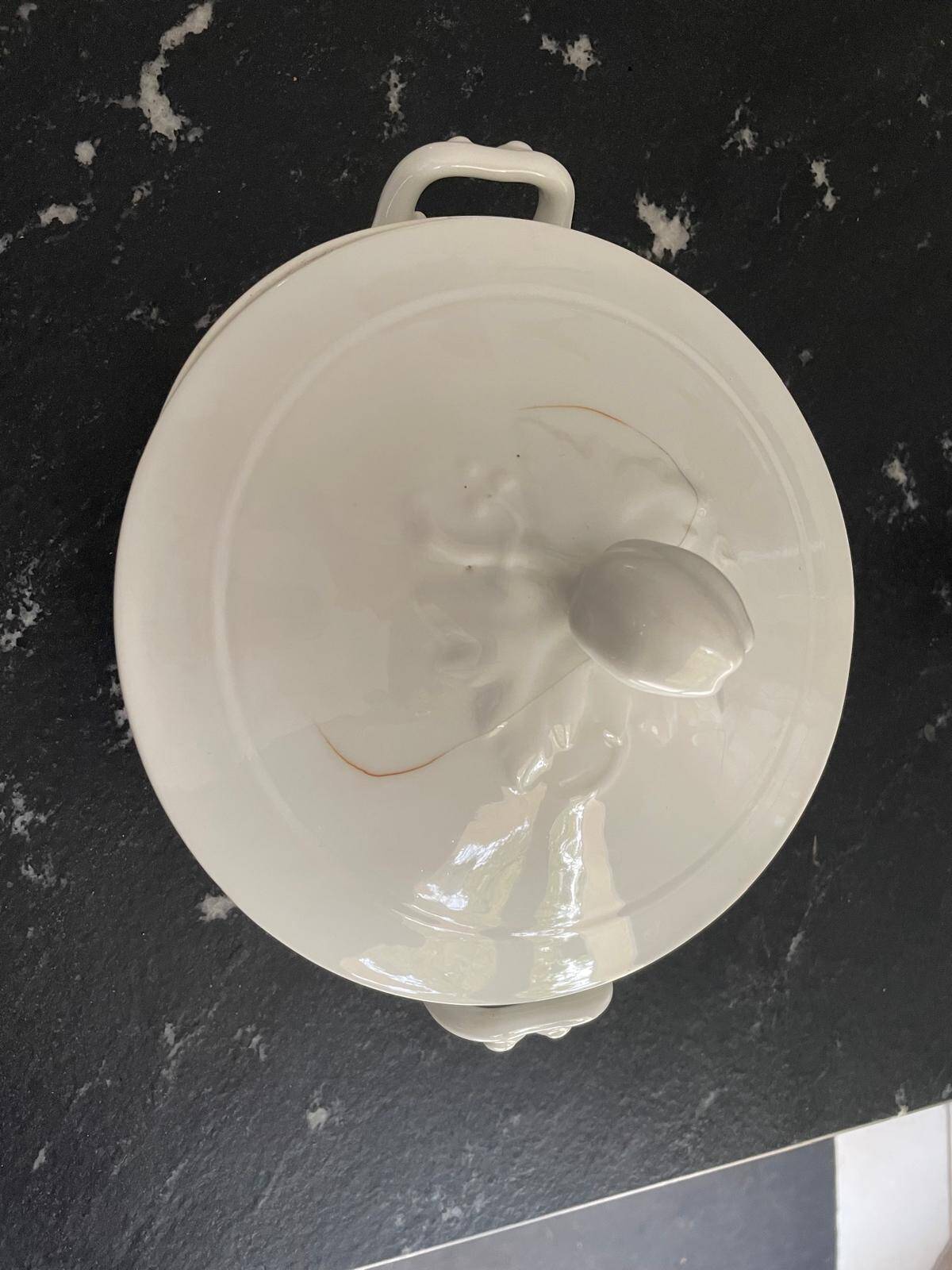 Antique Soup Tureen & Vegetable Dish with Lid