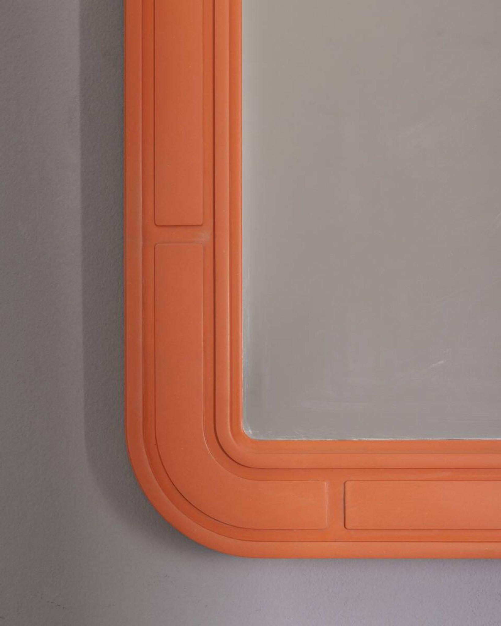 Vintage Orange Wall Mirror by Carrara Matta, 1970s