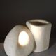 Sculptural vase lamp from Pierre du Gard, carved, 1970s design by Albert Tormos.