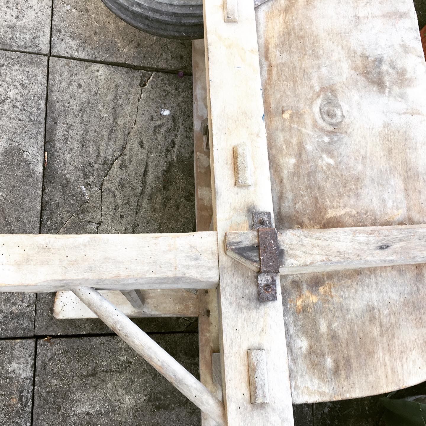 Decorative French Wooden Wheelbarrow