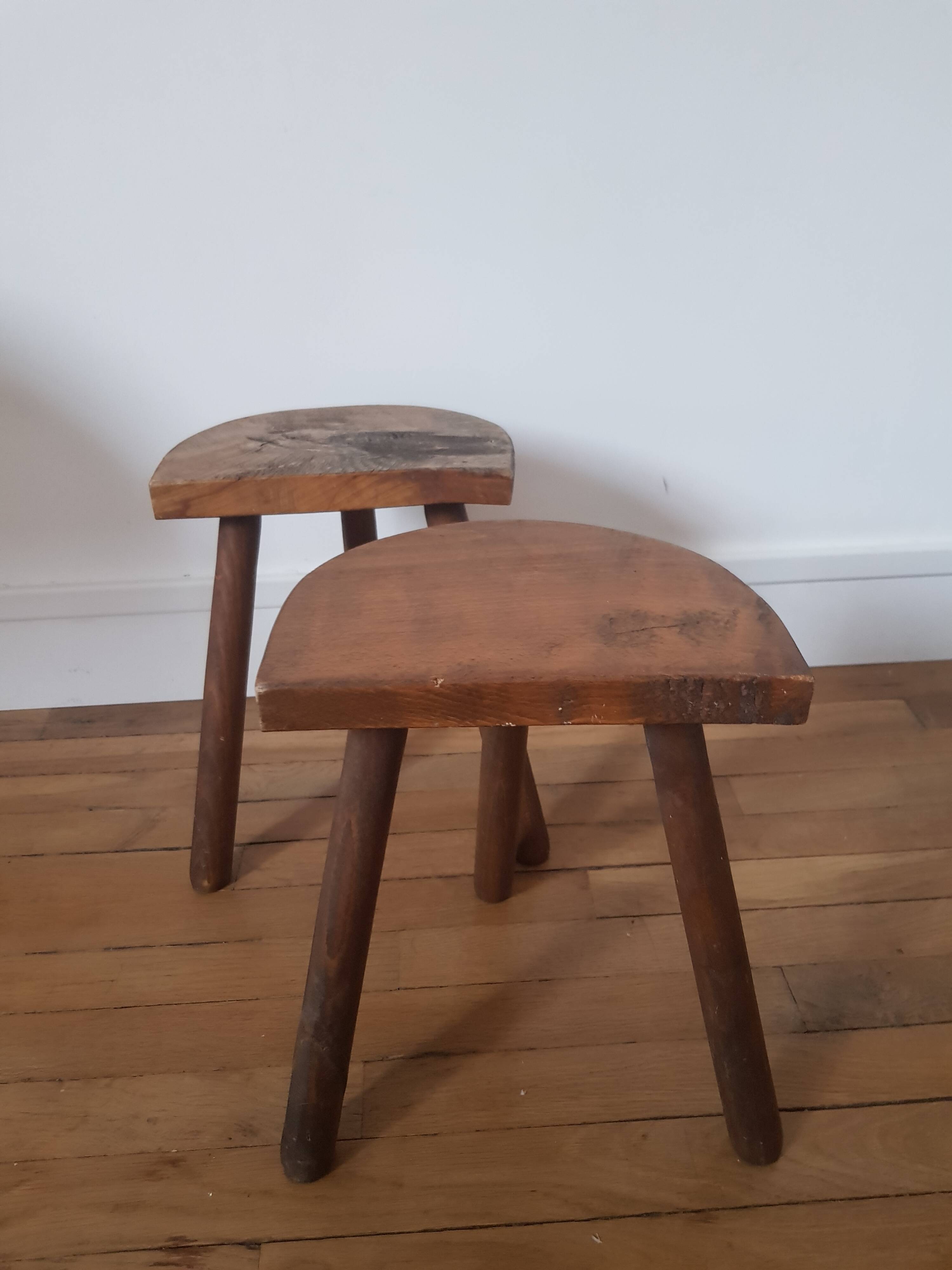 Set of 2 tripod stools