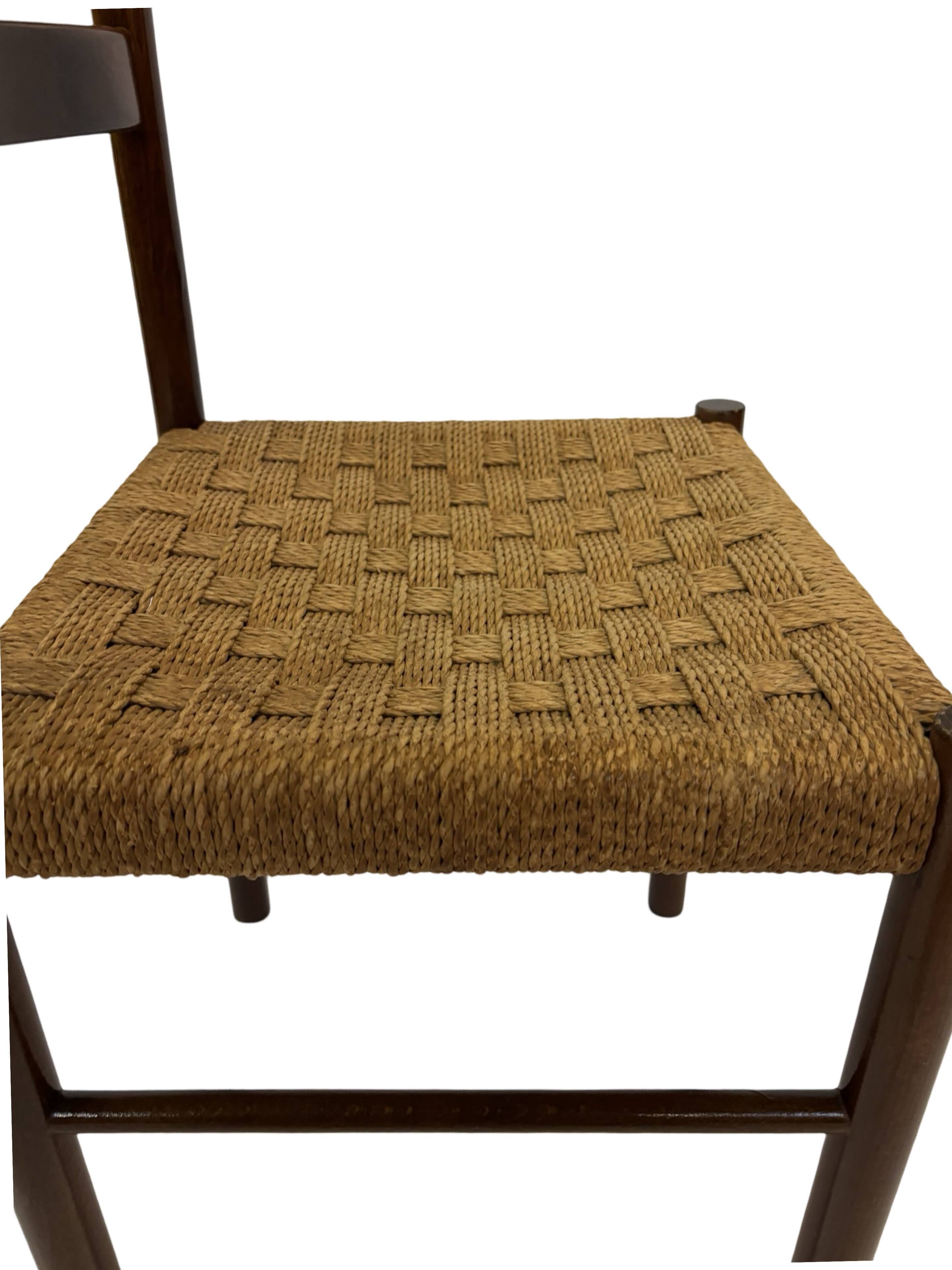 Vintage chair from the 70s minimalist design in wood and paper cord
