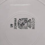 Grand plat Digoin Sarreguemines Rose bleue