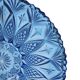 Rare French Fruit Bowl Blue Pressed Glass 33cm