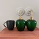 Paire d’appliques murales en opaline verte