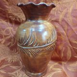 old ceramic tulip vase - signed pottery