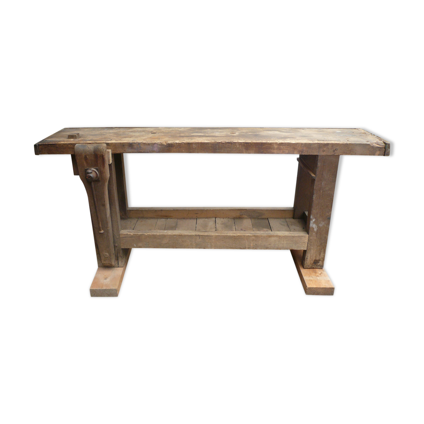 Massive wooden workbench