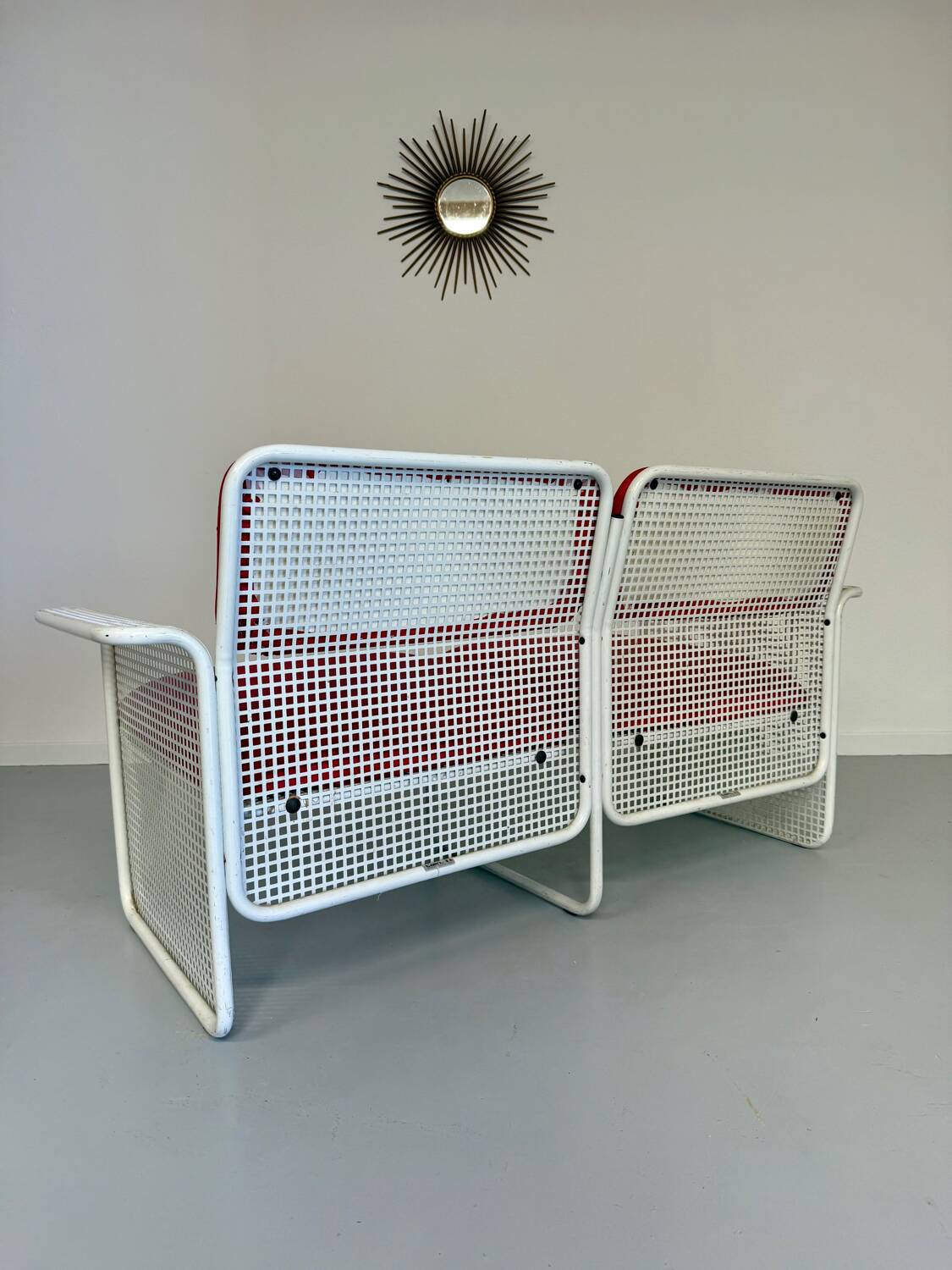 Old 2 seater sofa Italian design from the 70s Talin Vicenza metal per