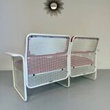Old 2 seater sofa Italian design from the 70s Talin Vicenza metal per