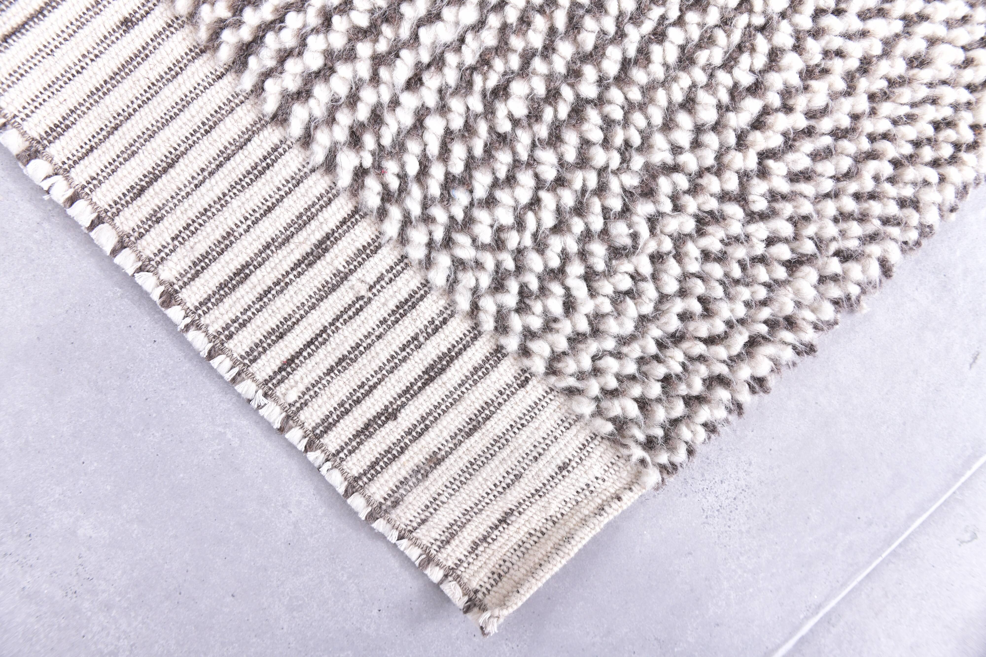 2x8 Pinstriped Handmade Wool Turkish Runner Rug, 67x250Cm