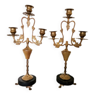 Pair of old XlX th century Napoleon III style candlesticks