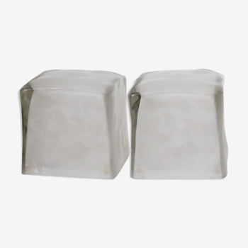 Pair of ice cube lamps