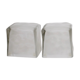 Pair of ice cube lamps
