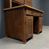 Antique painted pine desk or secretaire with wall unit from Germany late 1800s.