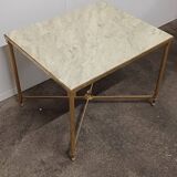 Marble and brass coffee table