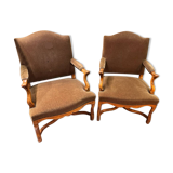 Paire de fauteuils en velours