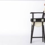 Pair of Vintage Director’s Chairs, 1970s Folding Chairs, Black Beech Wood