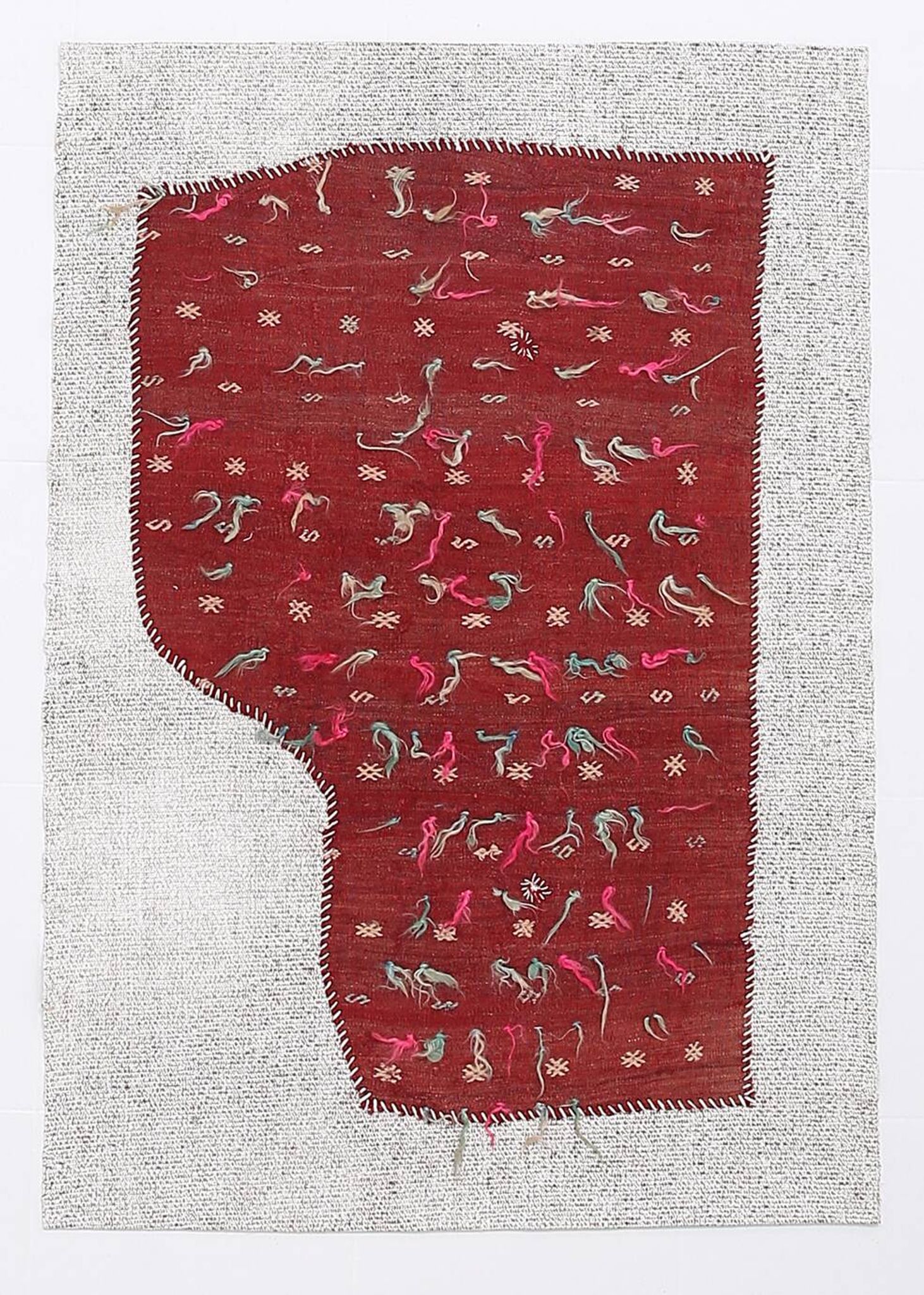3x5 Red Contemporary Vintage Kilim Rug, 105x149Cm