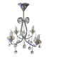 Art Deco chandelier from the early 20th century in chrome brass, with glass pendants.
