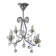 Art Deco chandelier from the early 20th century in chrome brass, with glass pendants.