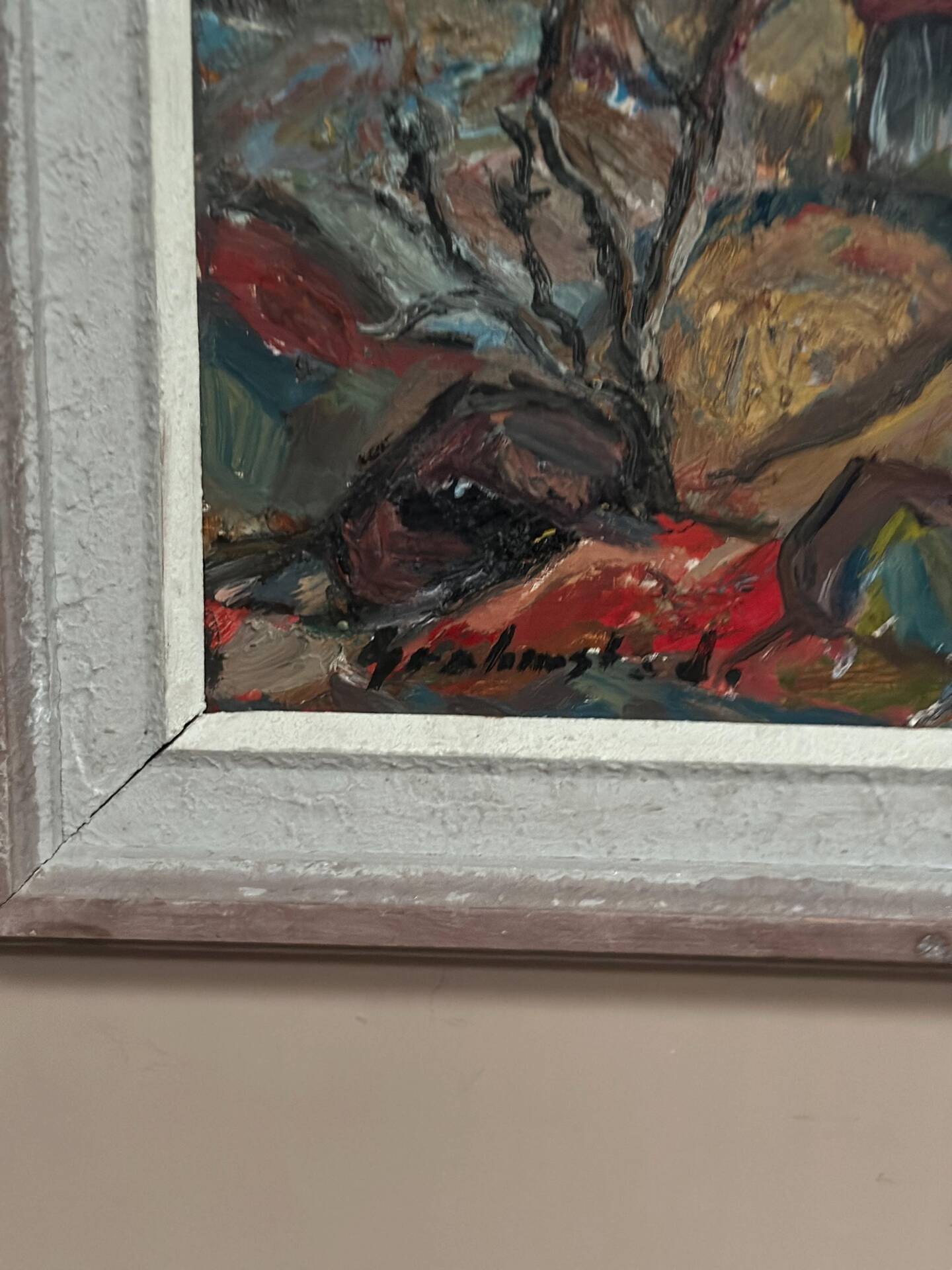 Swedish Oil on Canvas – “Cottage with a Red Roof” by Nils Grahmstad
