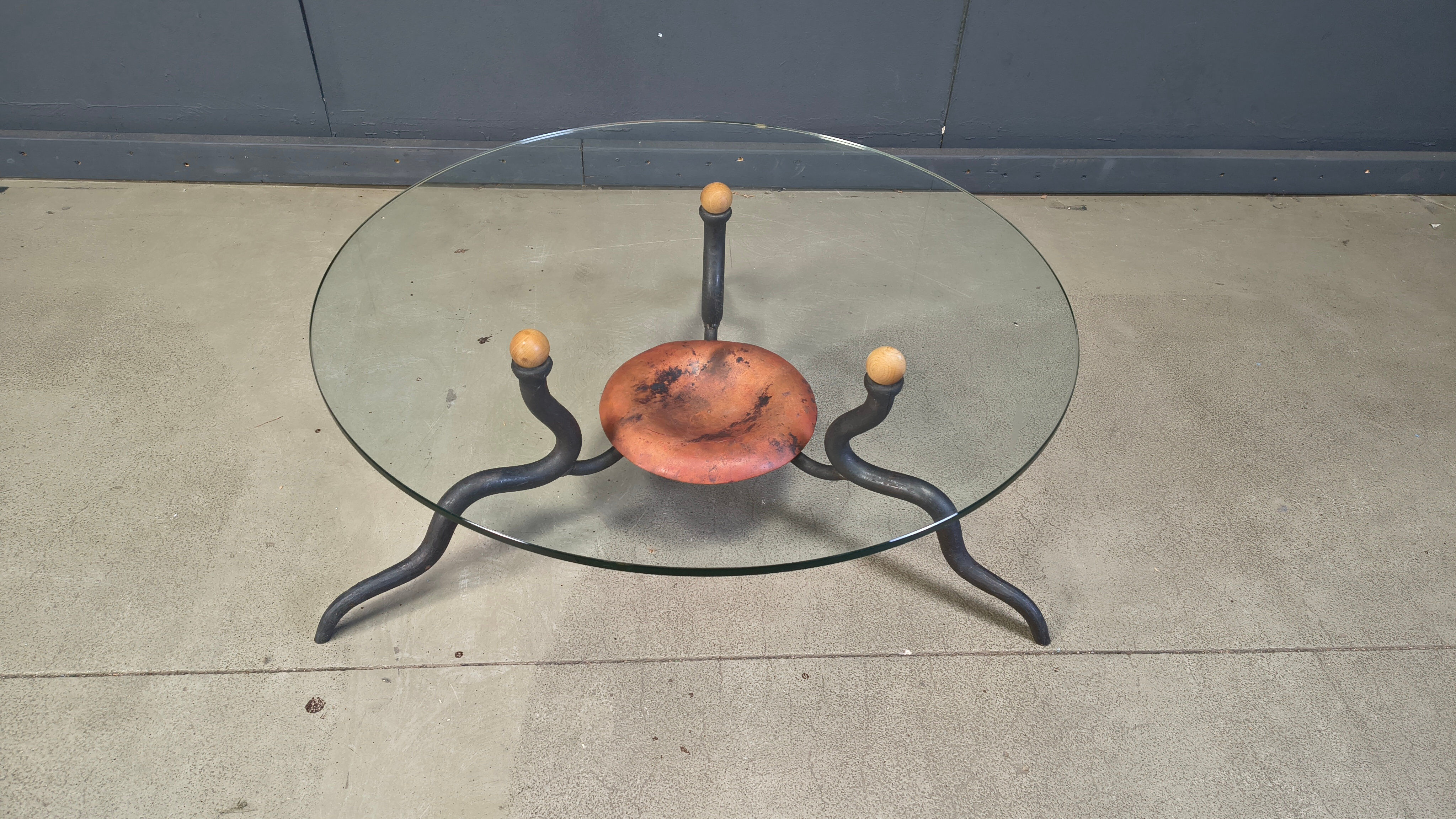 Table basse en fer forgé par DAB, années 1970 - Pays-Bas