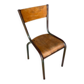 Chaise ancienne style mullca modèle 510 metal + bois vintage #c950