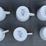 6 coffee cups and saucers Tharaud Limoges form valençay sillage model