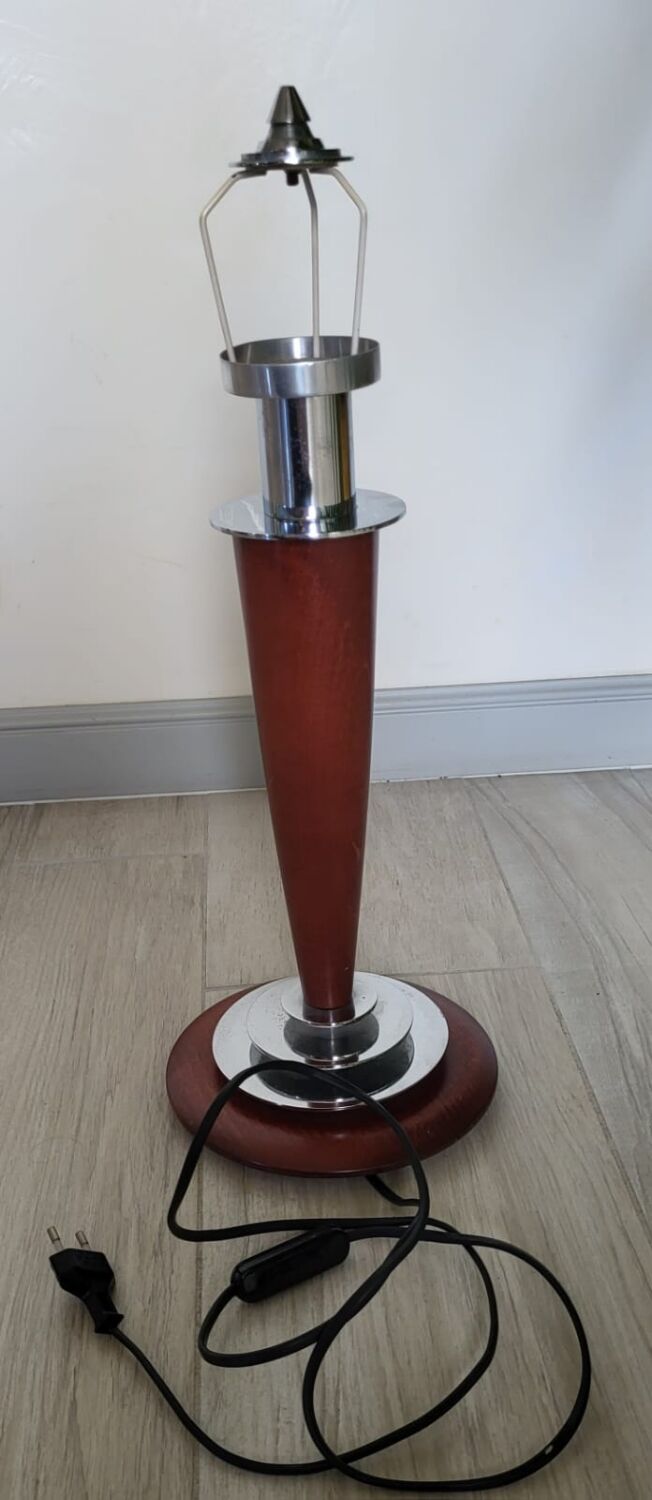 Art deco mahogany desk lamp foot