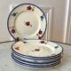 Set of 7 dessert plates Digoin Sarreguemines model "Mary Lou" 40s