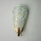 Frosted leaf wall lamp, Murano glass, Italy, 1970