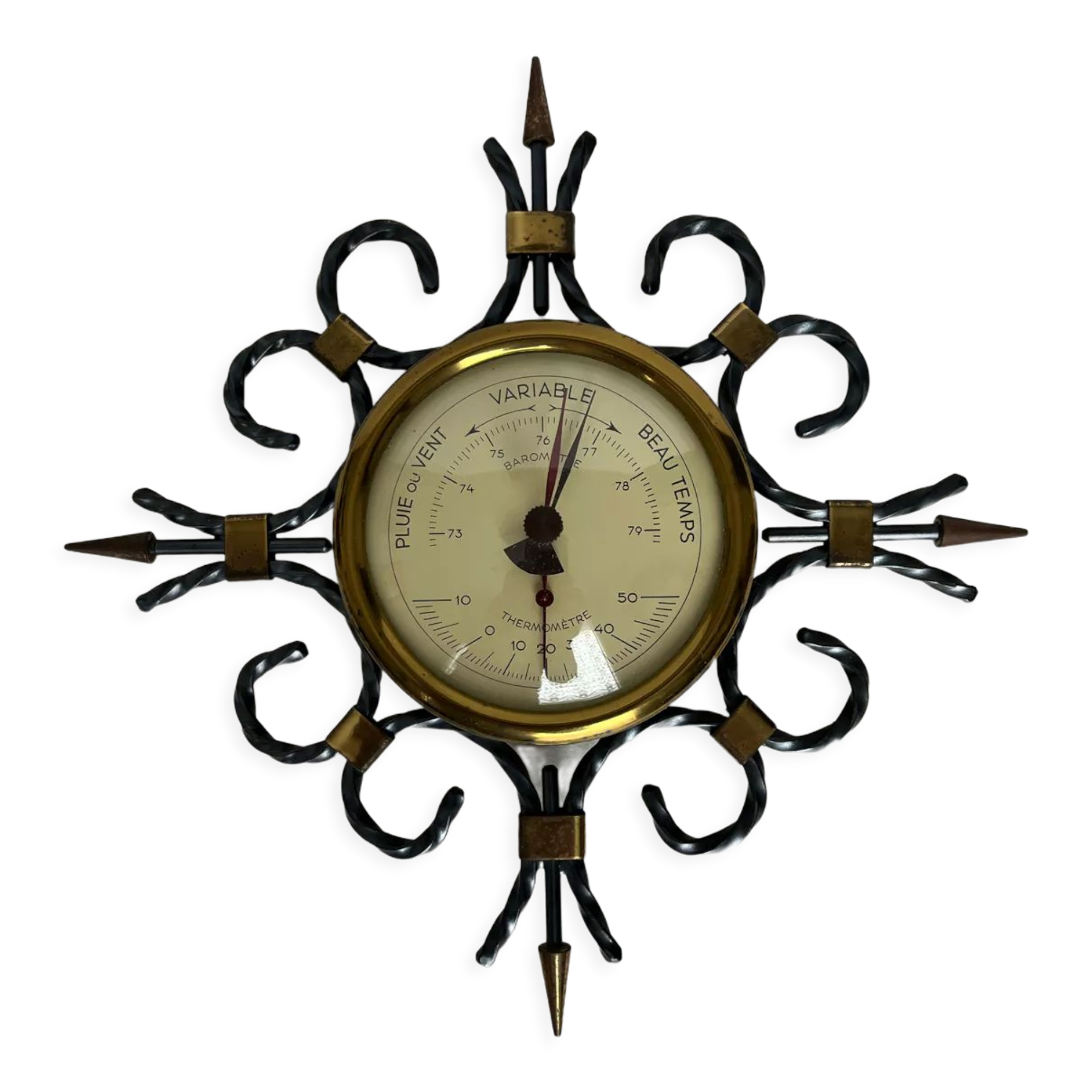 Wrought iron barometer