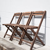 Lot 3 folding chairs wood