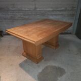 Table chêne moderniste cubique art déco 1940
