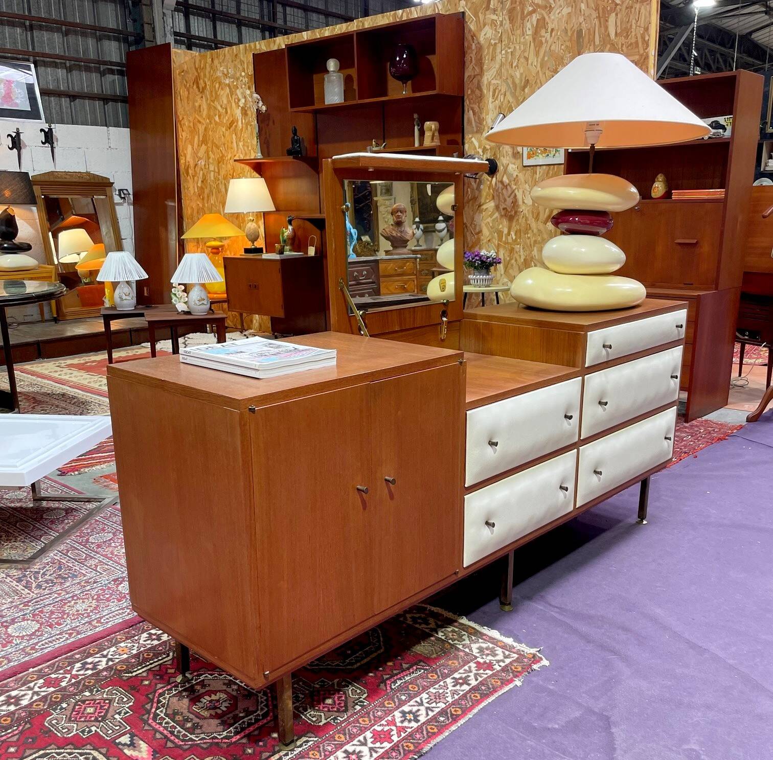 Vintage teak enfilade by Roger Landault for Regy, 1960s.