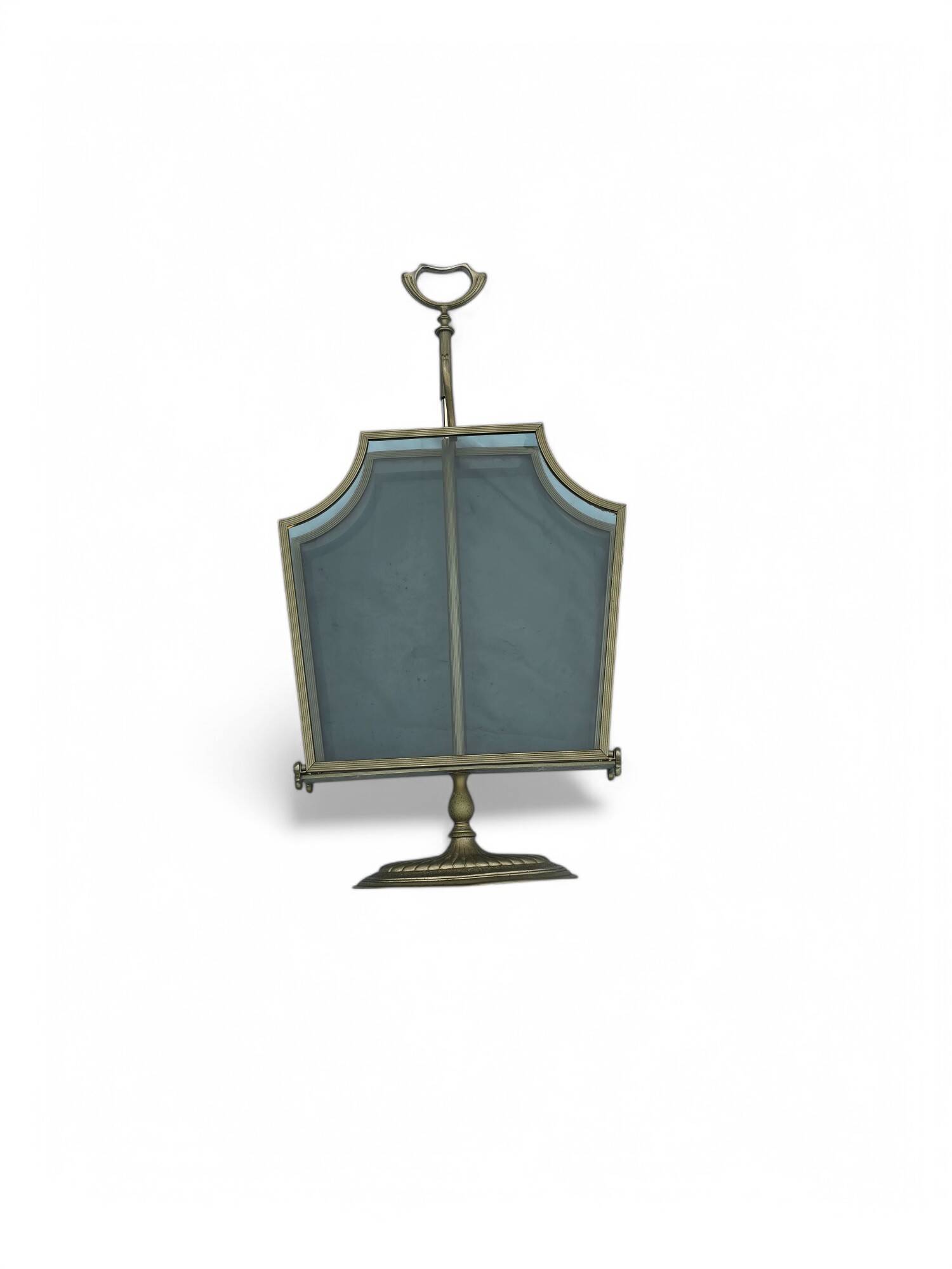 Porte-revues ancien en métal et verre