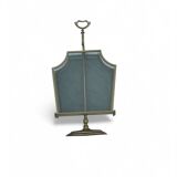 Porte-revues ancien en métal et verre