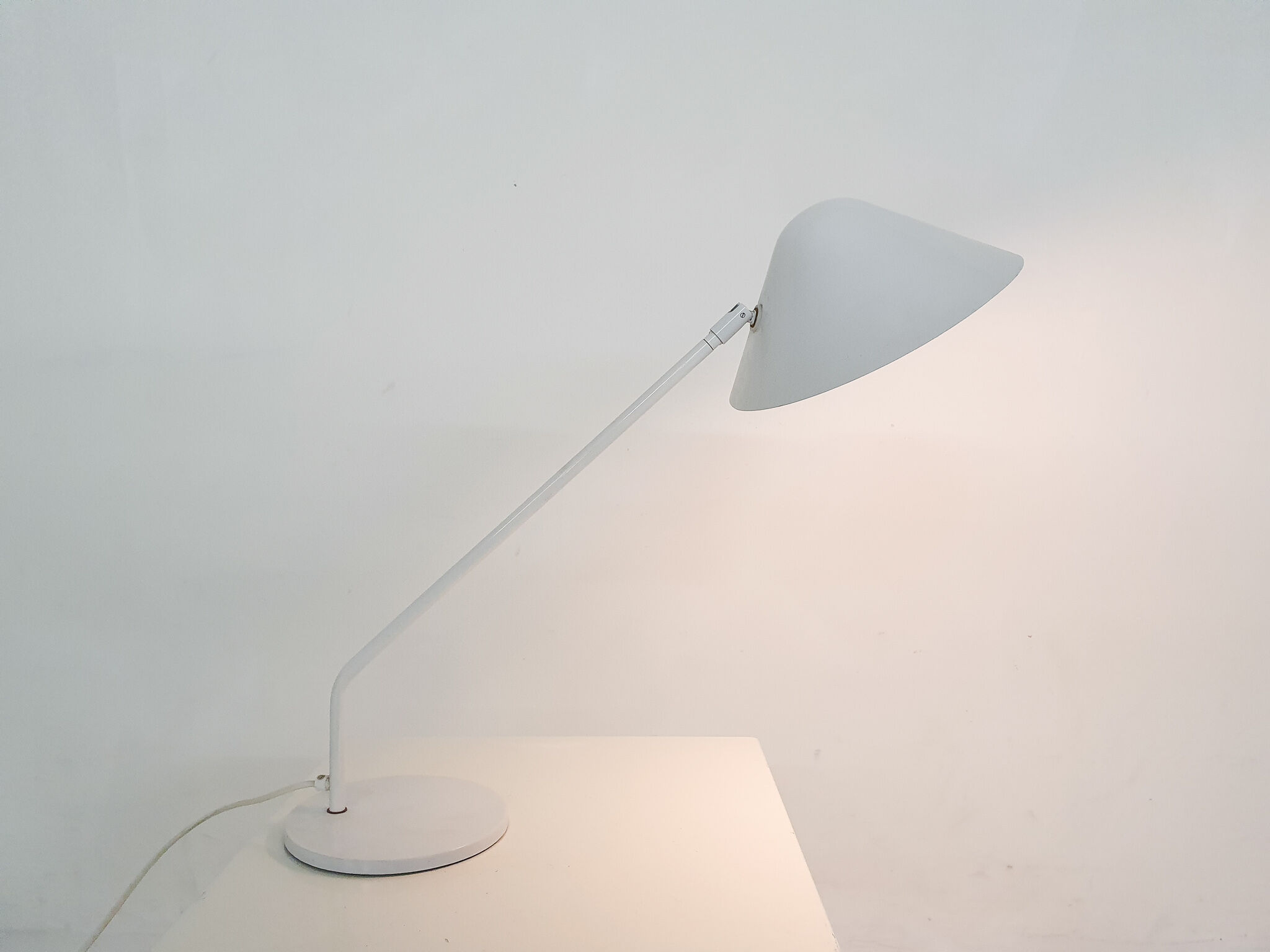 White metal Hala desk light, The Netherlands 1970